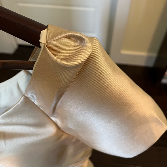 Elegant Gold Champagne Evening Gown Mother of The Bride Dress Size 6 - Picture 10 of 14